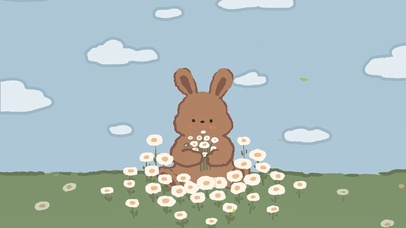 花花中的小兔子