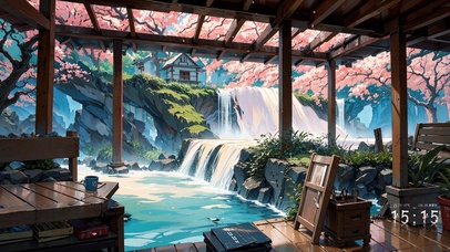 4K古风山水桃花