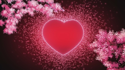 唯美动态爱心樱花粒子散发