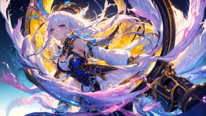 幻想圆环白发少女