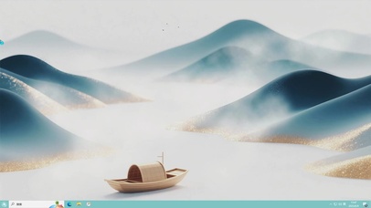 水墨AI清新山水-桌面主题