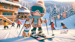 一起滑雪吧
