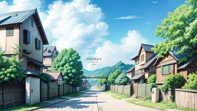 4K唯美日系小镇街道