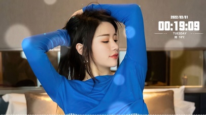 4K蓝衣清纯美女