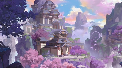 4K唯美古风樱花古城