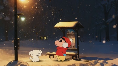 雪夜站台蜡笔小新