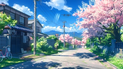 初春樱花街道