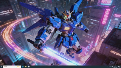 4k炫酷蓝色高达