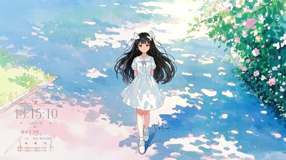 花漾壁纸白裙少女