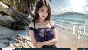 海边沙滩美女