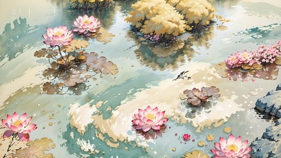 4k-雨中荷塘（半壶纱）