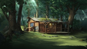 唯美森林小木屋