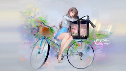 4k春天鲜花女孩