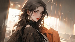 逆光时尚女孩