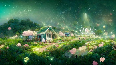 梦幻星空花海小屋