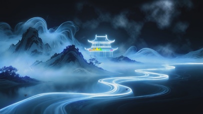 国潮AI黑白水墨