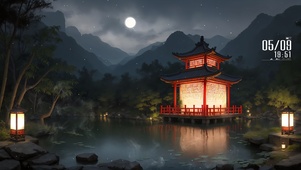 禅意月下风景
