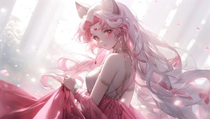 治愈粉狐耳美少女