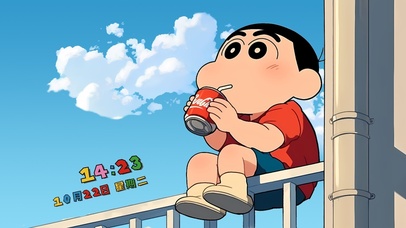 蜡笔小新喝可乐