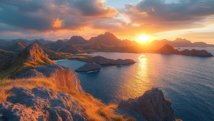 海岛岩石海湾