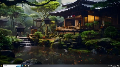 中式古风庭院（雨天）