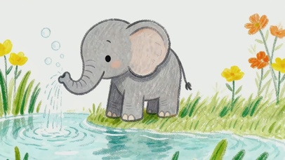 可爱小象没烦恼