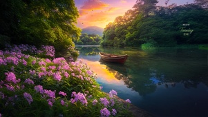 唯美意境湖景