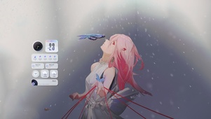 清新雪中少女