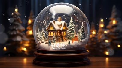 圣诞雪景水晶球