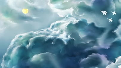 穿越云层的飞机战队