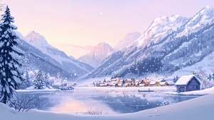宁静的小镇初雪