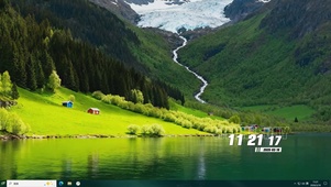 护眼绿景山川河流桌面主题