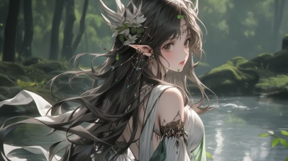 4K 森林精灵 森之女精灵女孩