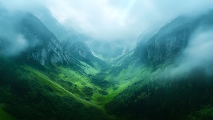 雾锁山谷