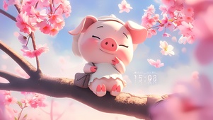 可爱粉红猪崽