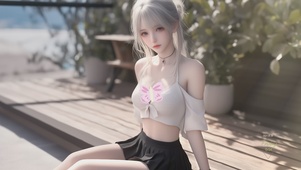 可爱白发少女