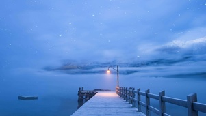 小桥胡泊雪景