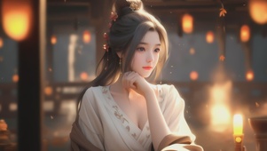 4k 可爱国风美女