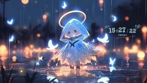 雨中湖畔小精灵