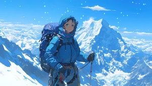登顶的登山者