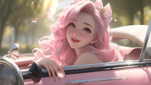 时尚跑车少女