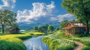 护眼溪水房屋