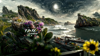 4K唯美治愈梦幻山海小镇