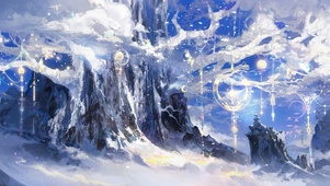 4k 唯美仙境雪白仙树