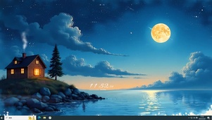 夜晚星河小屋