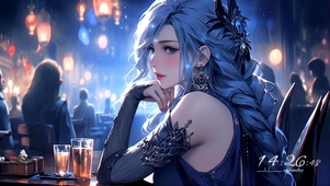 4K酒吧借酒消愁的少女