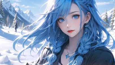 冬季滑雪女孩