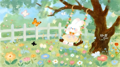 治愈荡秋千小兔