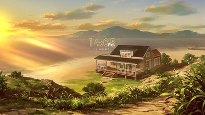 唯美傍晚海边别墅