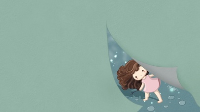 掀开桌面的小女孩